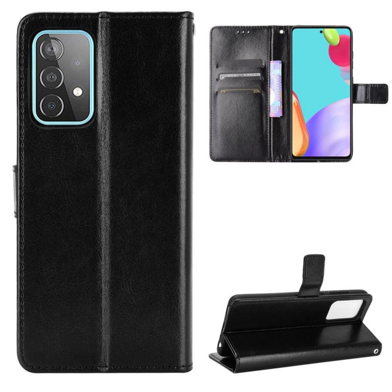 Kotelot Samsung Galaxy A72 4G / A72 5G Punainen Musta Räikeä Tekonahka Suojakuori