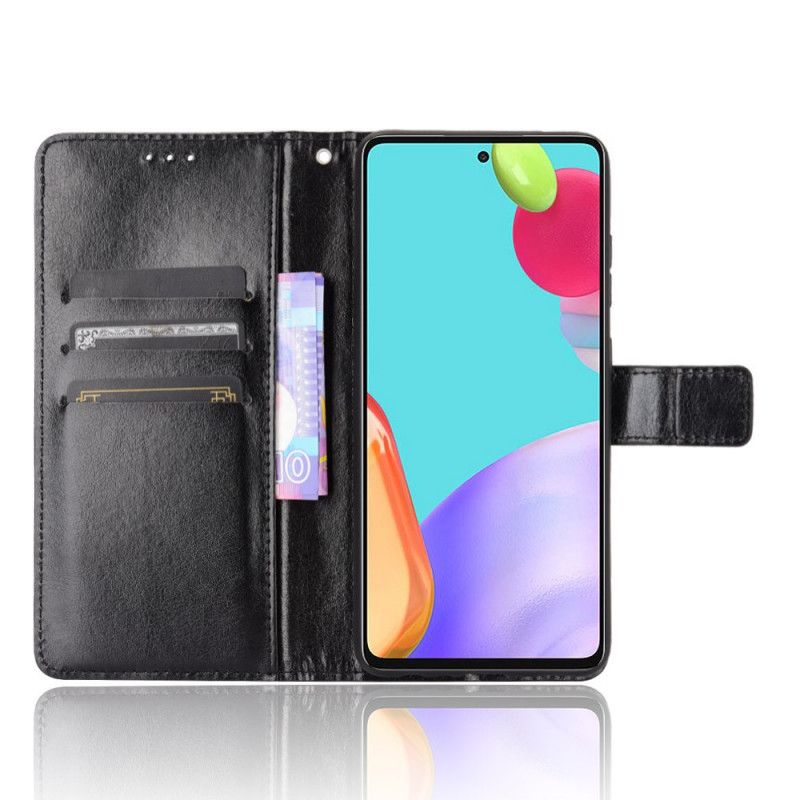 Kotelot Samsung Galaxy A72 4G / A72 5G Punainen Musta Räikeä Tekonahka Suojakuori