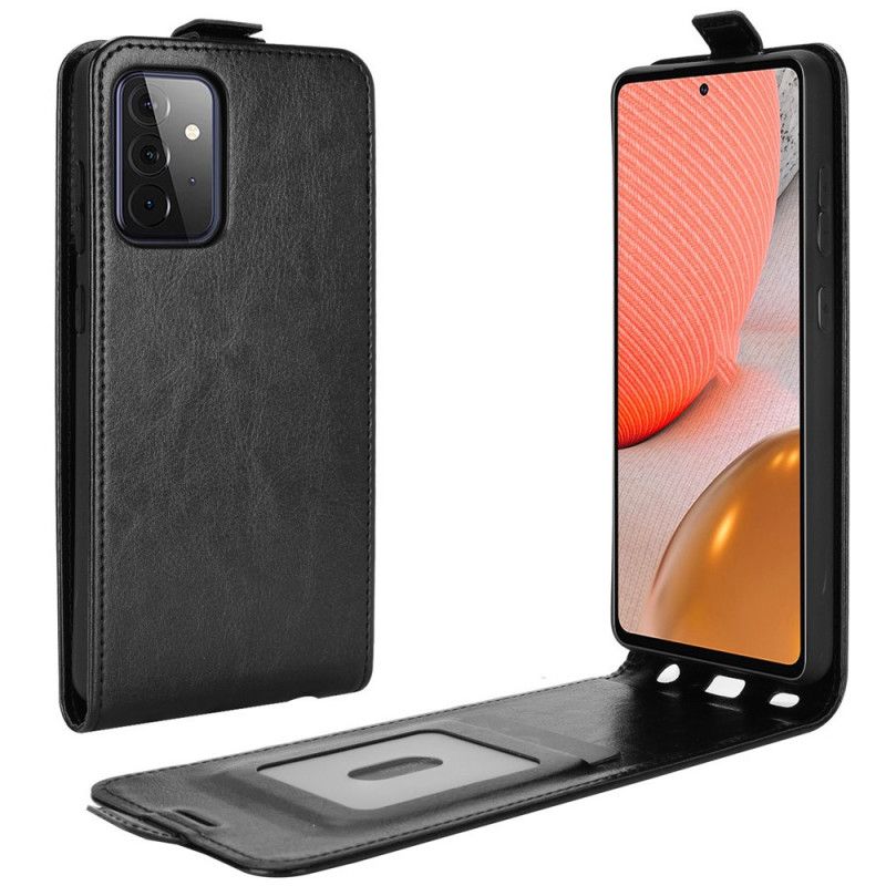 Suojakuori Samsung Galaxy A72 4G / A72 5G Valkoinen Musta Pystysuora Nahkaefekti