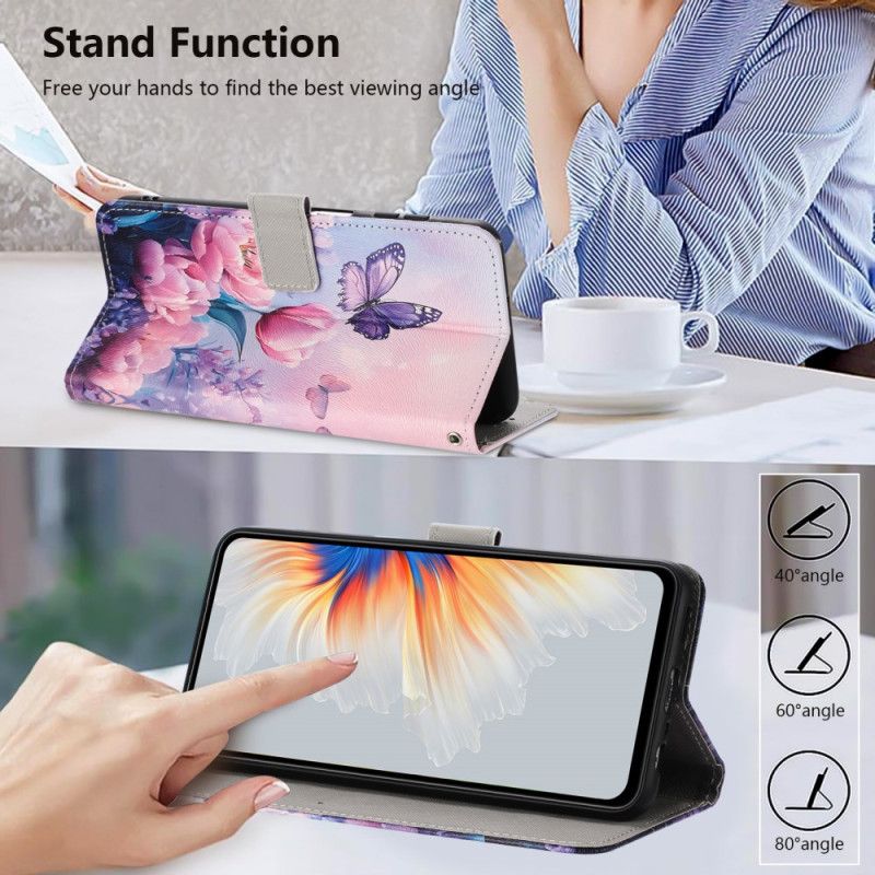 Kotelot Xiaomi 17 Pro Max Perhonen Ja Vaaleanpunaiset Kukat Suojakuori