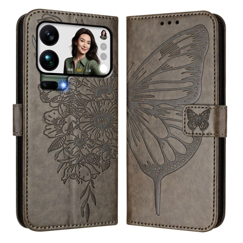 Kotelot Xiaomi 17 Pro Max Perhoskuvio Ja Kaulanauha