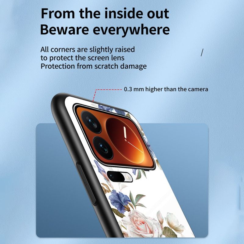 Kuori Xiaomi 17 Pro Max Karkaistua Lasia Kukkakuvio