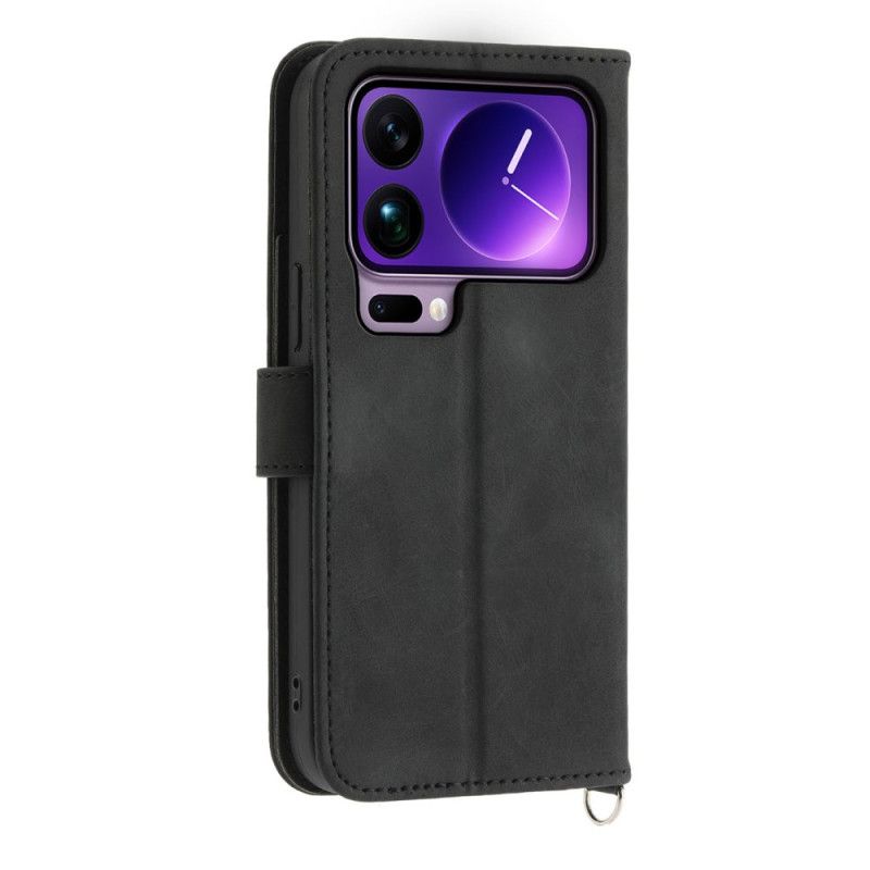 Nahkakotelo Xiaomi 17 Pro Max Pitsi Hihnalla Ja Olkahihnalla