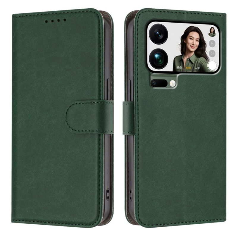 Nahkakotelo Xiaomi 17 Pro Max Yksivärinen Tekonahka