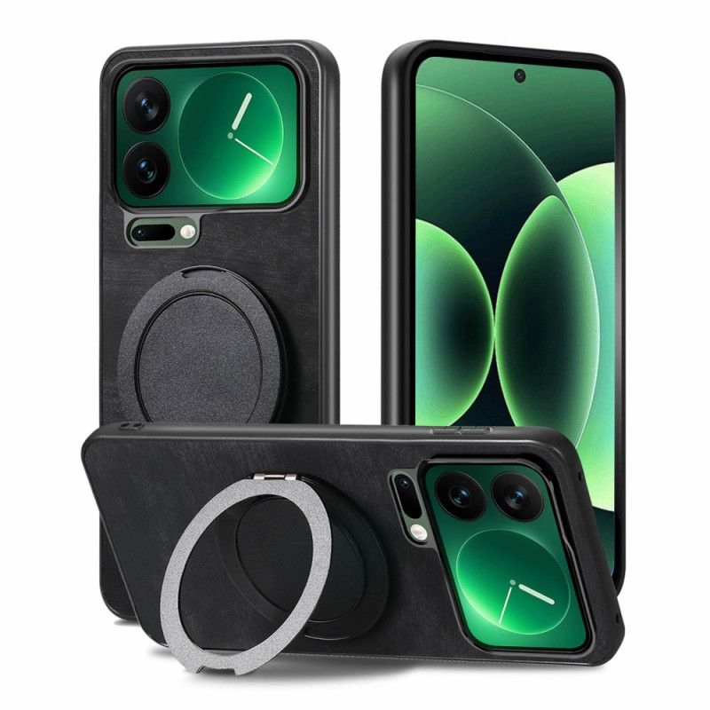 Puhelinkuoret Xiaomi 17 Pro Max Pyörivä Jalusta Ja Retrokuvioinen Nahkakuvio