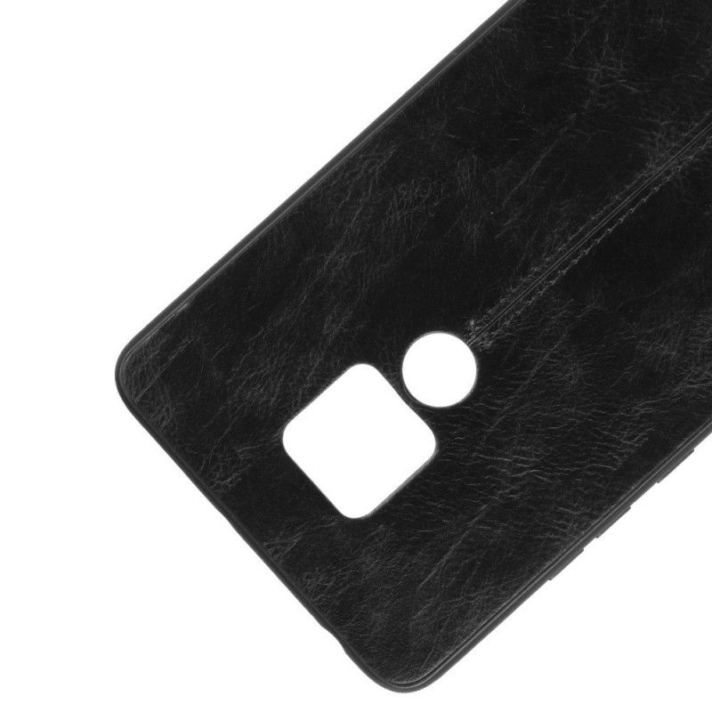 Kuori Huawei Mate 20 Punainen Musta Ommeltu Nahkaefekti