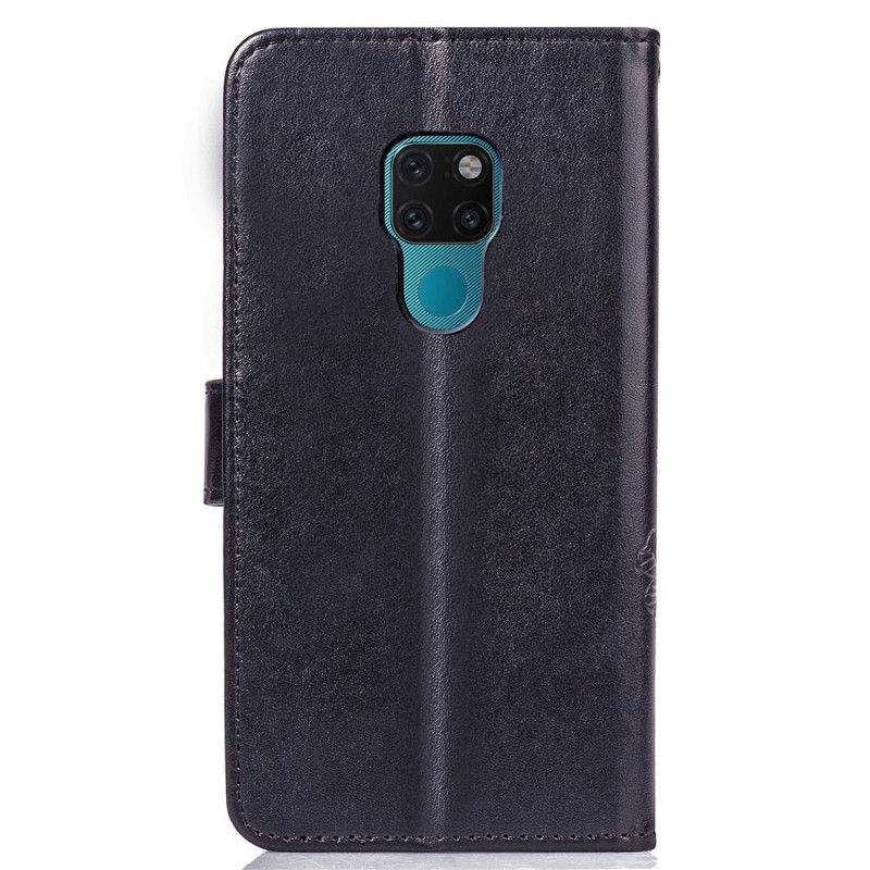 Nahkakotelo Huawei Mate 20 Harmaa Musta Puhelinkuoret Kukkakuvioinen Hattuprinssi