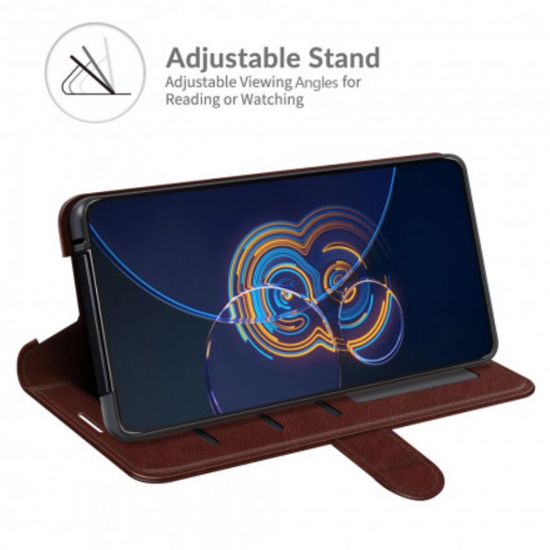 Flip Kotelot Asus Zenfone 8 Flip Ultra Faux Leather Suojakuori