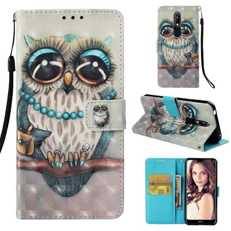 Flip Case Nokia 7.1 Neiti Pöllö