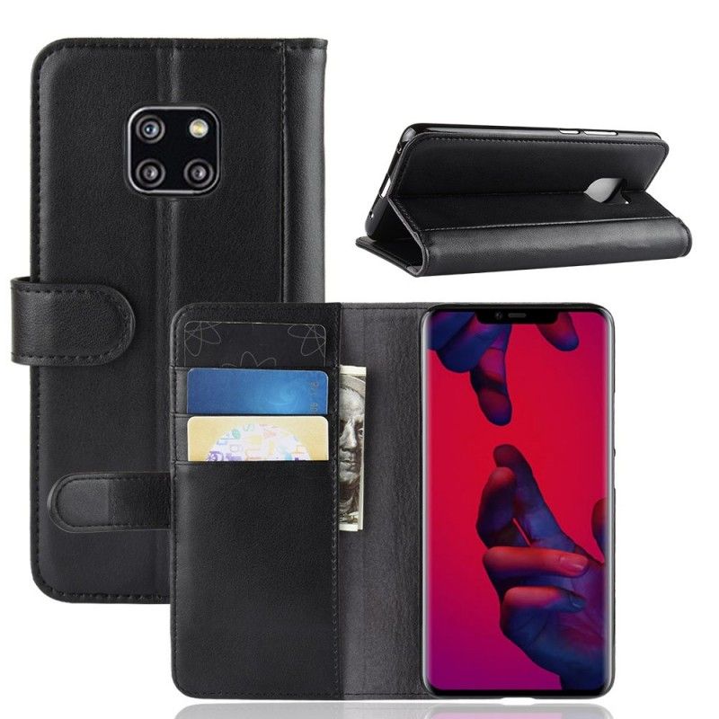Kotelot Huawei Mate 20 Pro Ruskea Musta Halkaistu Nahka