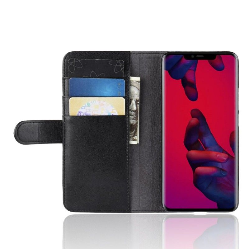 Kotelot Huawei Mate 20 Pro Ruskea Musta Halkaistu Nahka