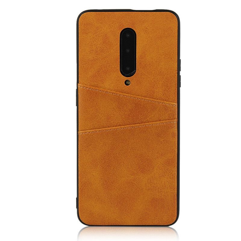 Case Kuoret OnePlus 7 Pro Ruskea Punainen Puhelinkuoret Nahkainen Kaksinkertainen Korttikotelo