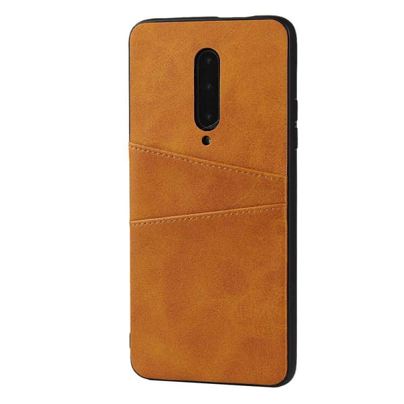 Case Kuoret OnePlus 7 Pro Ruskea Punainen Puhelinkuoret Nahkainen Kaksinkertainen Korttikotelo