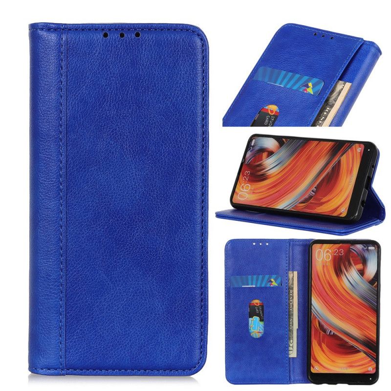 Flip Kotelot Moto E20 / E30 / E40 Elegance Haljattu Litsi-nahka