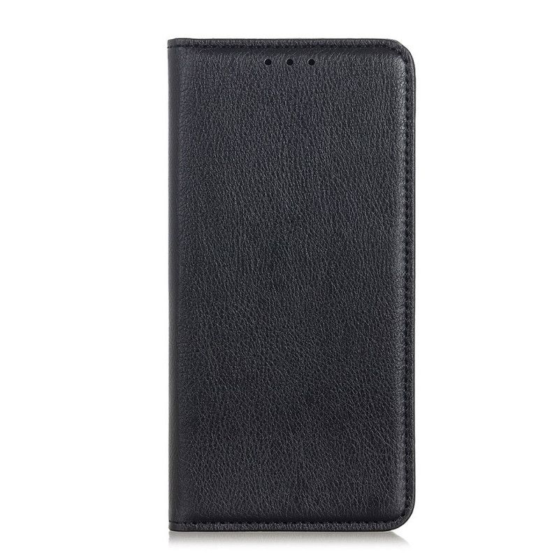 Flip Kotelot OnePlus 9 Pro Punainen Musta Litsi Halkaistu Nahka Suojakuori