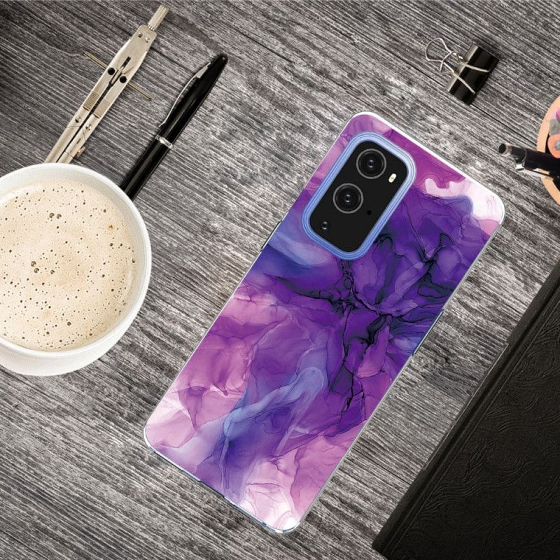 Kuori OnePlus 9 Pro Magenta Harmaa Värillinen Marmori