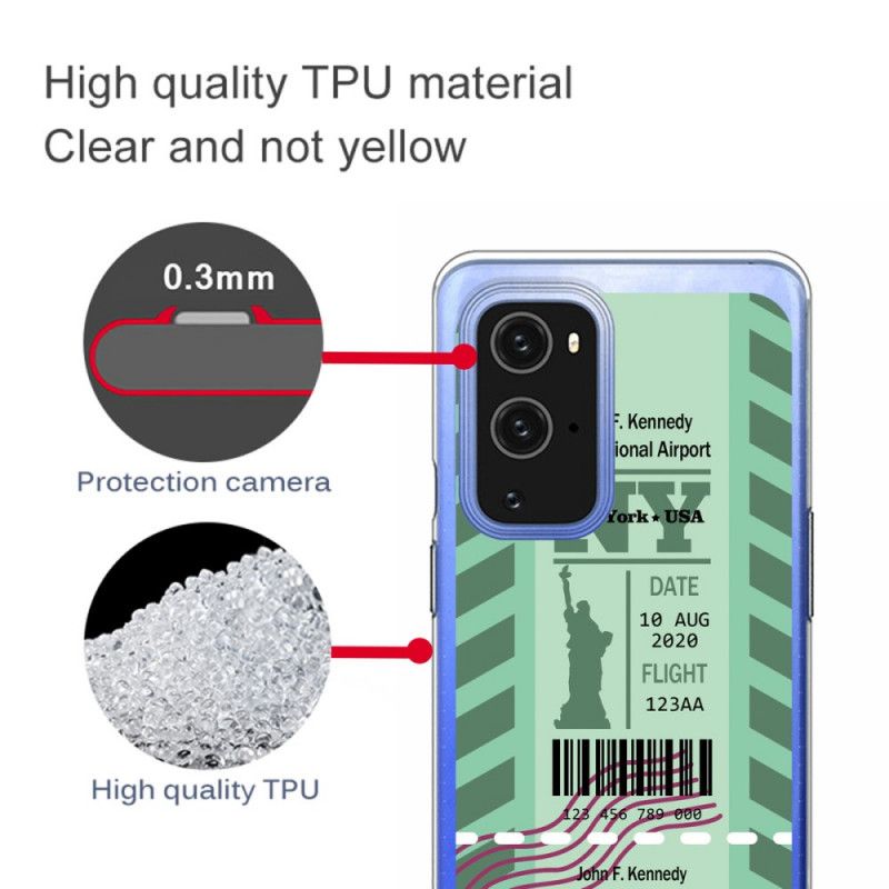 Kuori OnePlus 9 Pro Tummansininen Musta Maihinnousukortti New Yorkiin Suojakuori