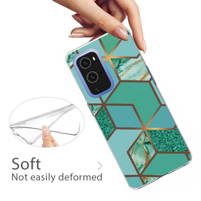 Kuori OnePlus 9 Pro Valkoinen Musta Geometrinen Marmori Suojakuori