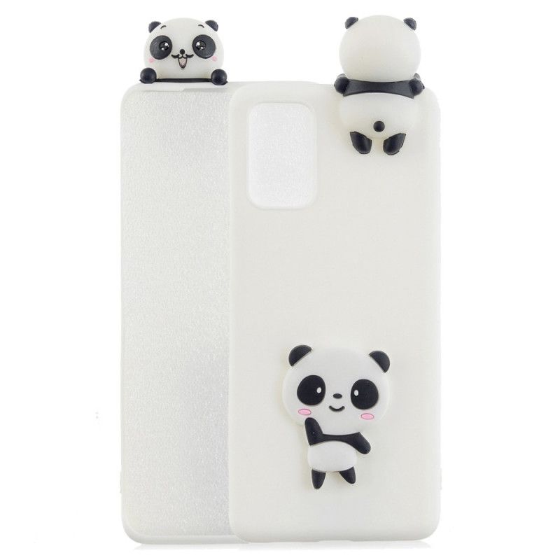 Kuori Samsung Galaxy A41 Valkoinen Musta Kolmiulotteinen Panda Suojakuori