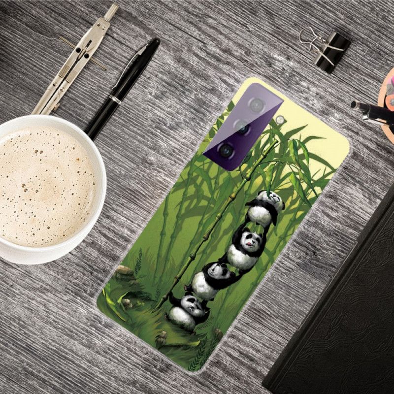 Kuori Samsung Galaxy S21 5G Vaaleansininen Vihreä Kasa Pandoja