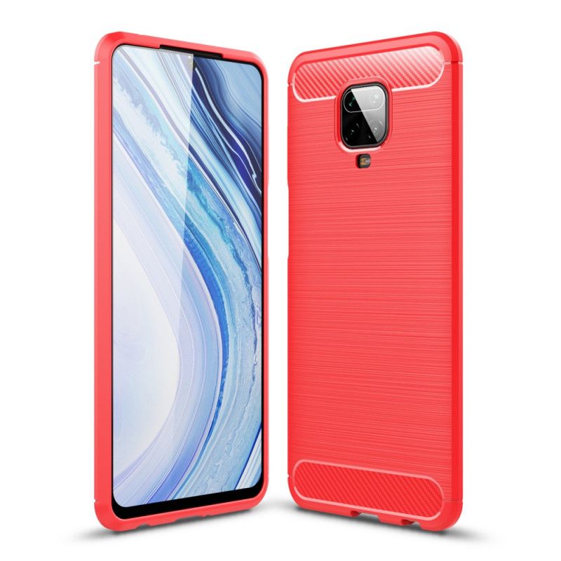 Kuori Xiaomi Redmi Note 9S / Note 9 Pro Punainen Musta Harjattu Hiilikuitu Suojakuori