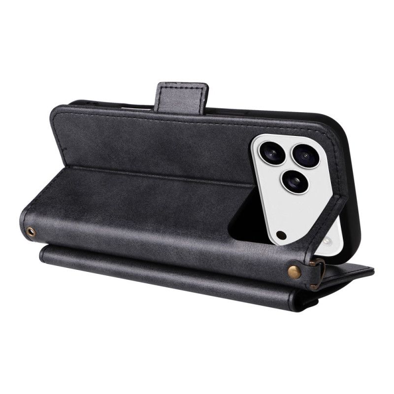 Kotelot iPhone 17 Pro Retrohenkinen Lompakko Olkahihnalla Suojakuori