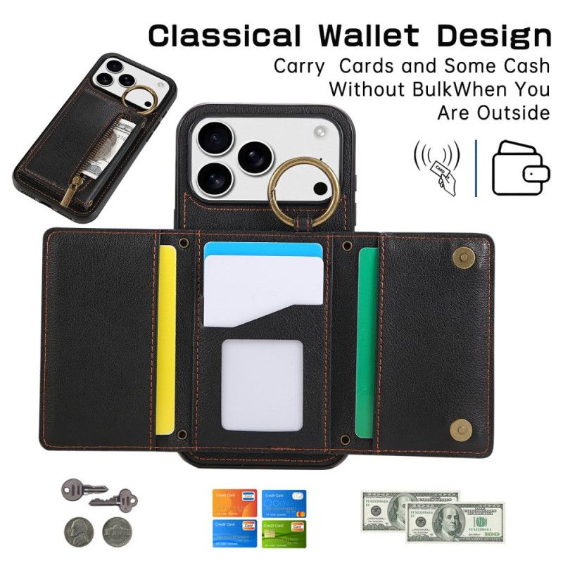 Kuori iPhone 17 Pro Lompakko Olkahihnalla Suojakuori