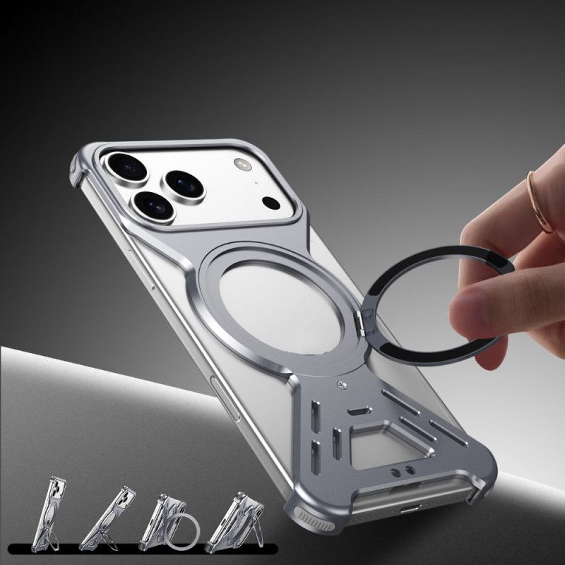 Kuori iPhone 17 Pro Magsafe-puskuri Pyörivällä Jalustalla Suojakuori