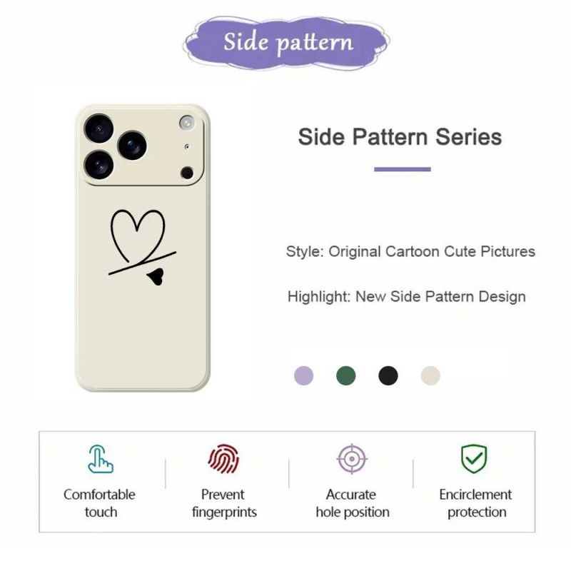 Kuori iPhone 17 Pro Nestemäisestä Silikonista Tehdyt Sydämet