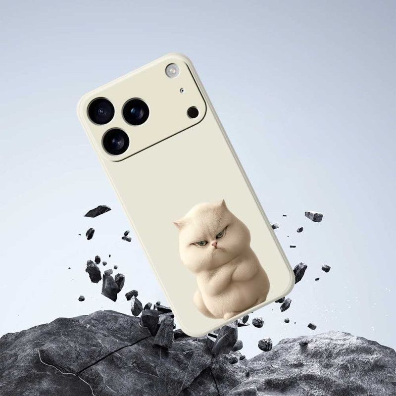 Kuori iPhone 17 Pro Nestemäisestä Silikonista Tehdyt Vihainen Kissa