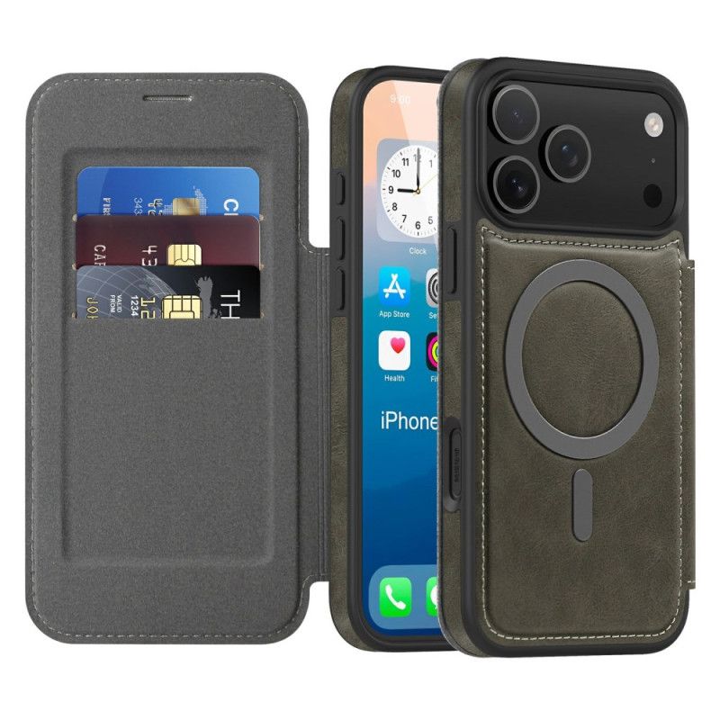 Nahkakotelo iPhone 17 Pro Magsafe-yhteensopiva Rfid-korttikotelo