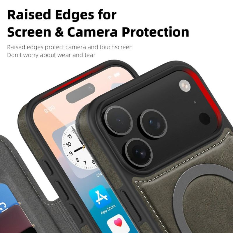 Nahkakotelo iPhone 17 Pro Magsafe-yhteensopiva Rfid-korttikotelo