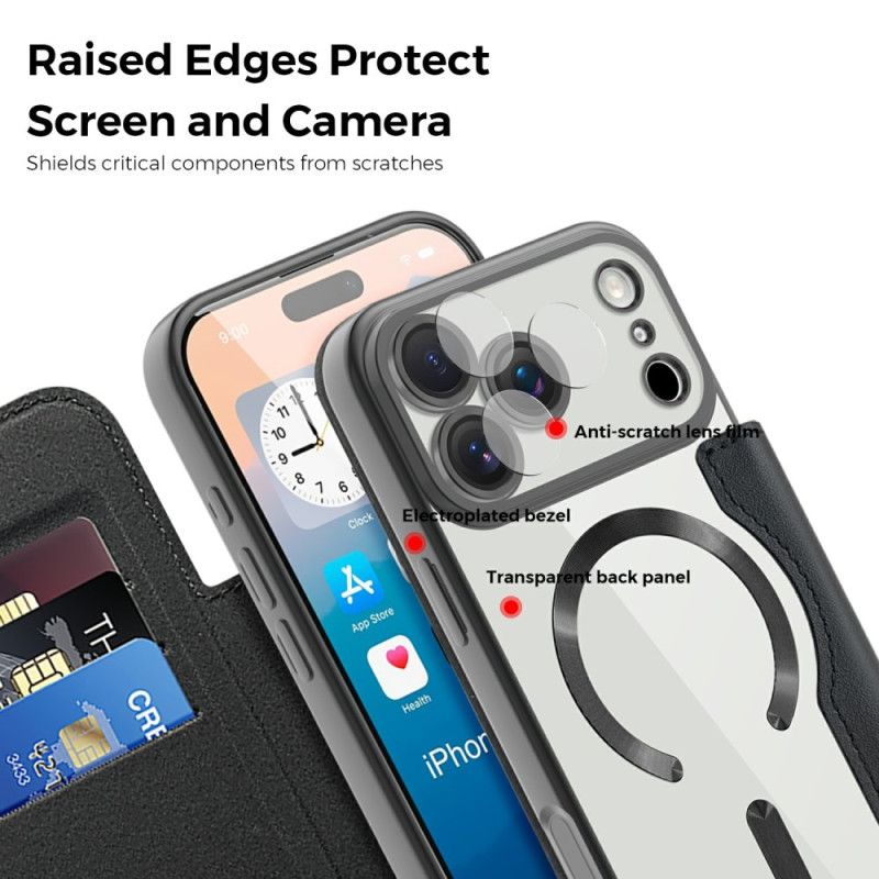 Nahkakotelo iPhone 17 Pro Magsafe-yhteensopiva Tikattu