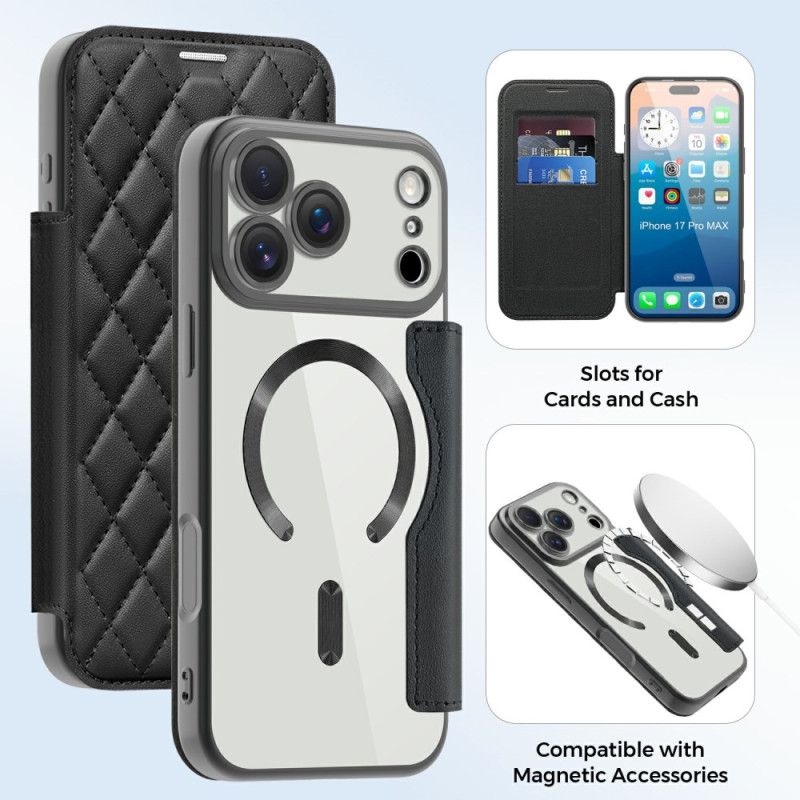 Nahkakotelo iPhone 17 Pro Magsafe-yhteensopiva Tikattu