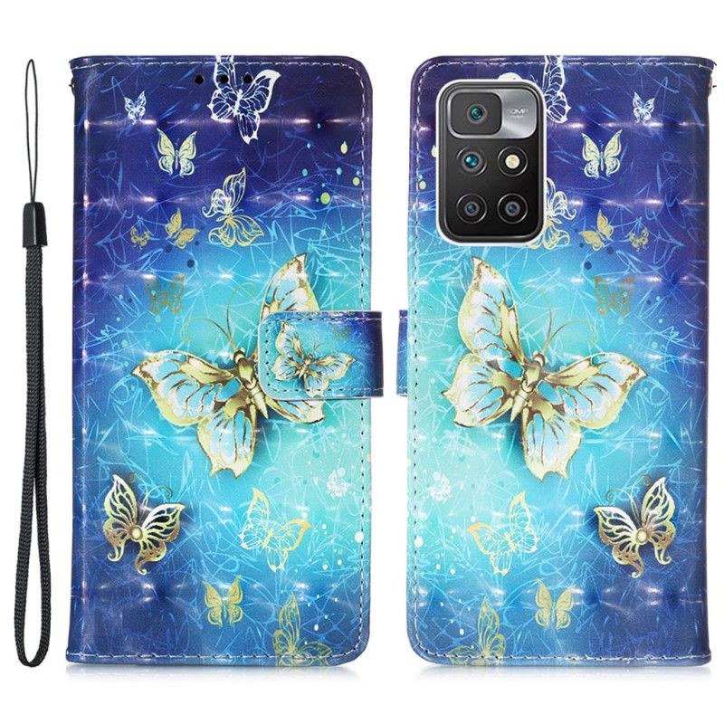 Flip Kotelot Xiaomi Redmi 10 Golden Butterflies