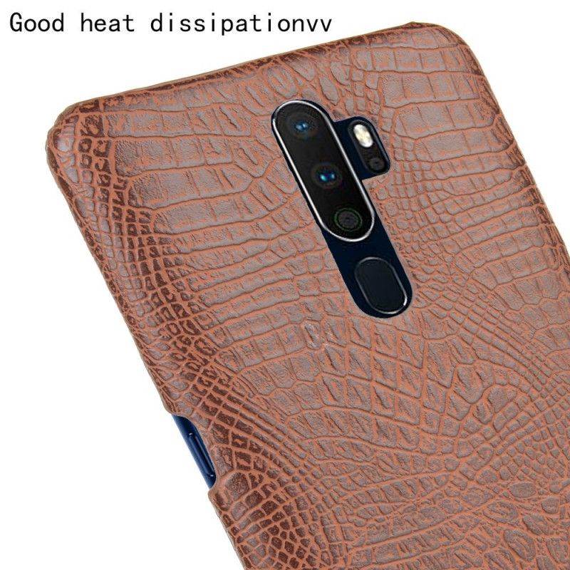 Kuori Oppo A5 2020 Valkoinen Musta Krokotiilin Ihon Tyyli