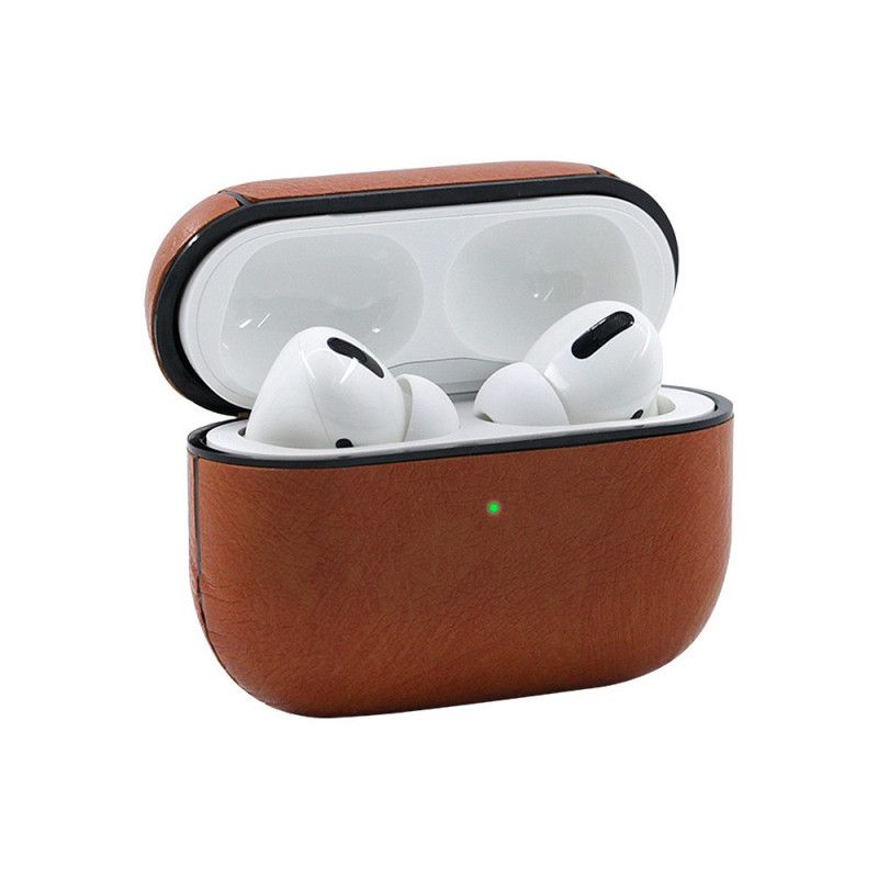 Case Kuoret AirPods Pro Ruskea Musta Puhelinkuoret Nahkatyyli. Jossa On Kiinnityskoukku