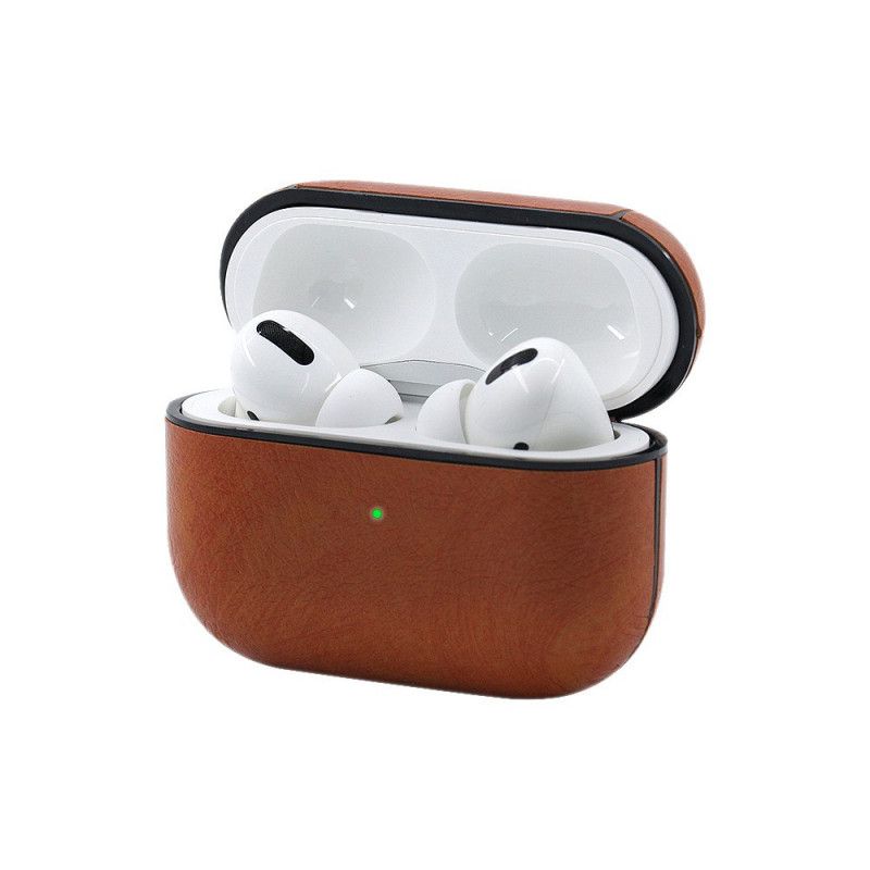 Case Kuoret AirPods Pro Ruskea Musta Puhelinkuoret Nahkatyyli. Jossa On Kiinnityskoukku