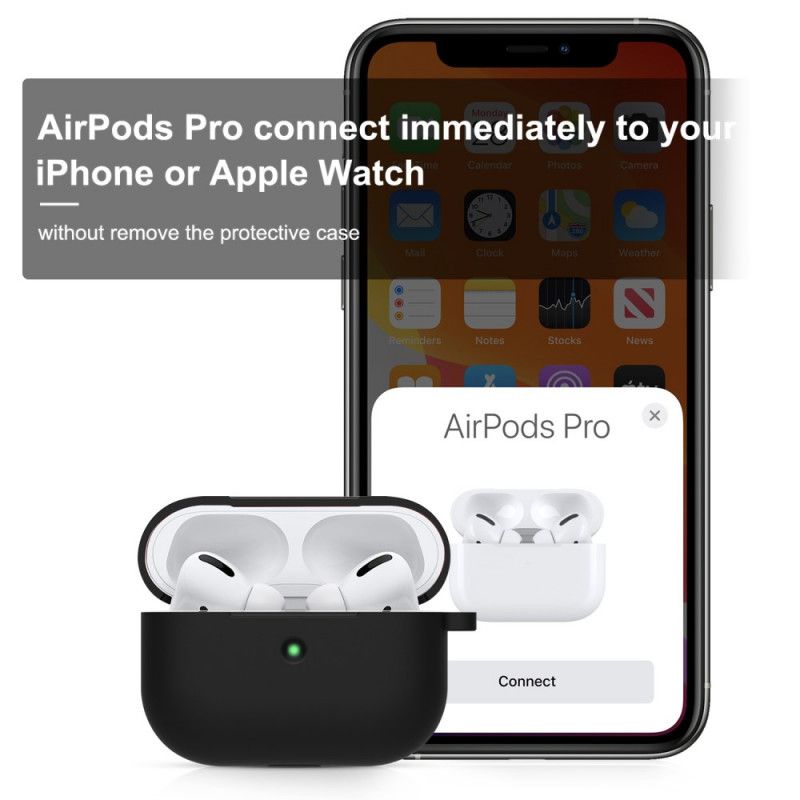 Case Kuoret AirPods Pro Valkoinen Musta Puhelinkuoret Iskunkestävä Silikoni Karabiinilla