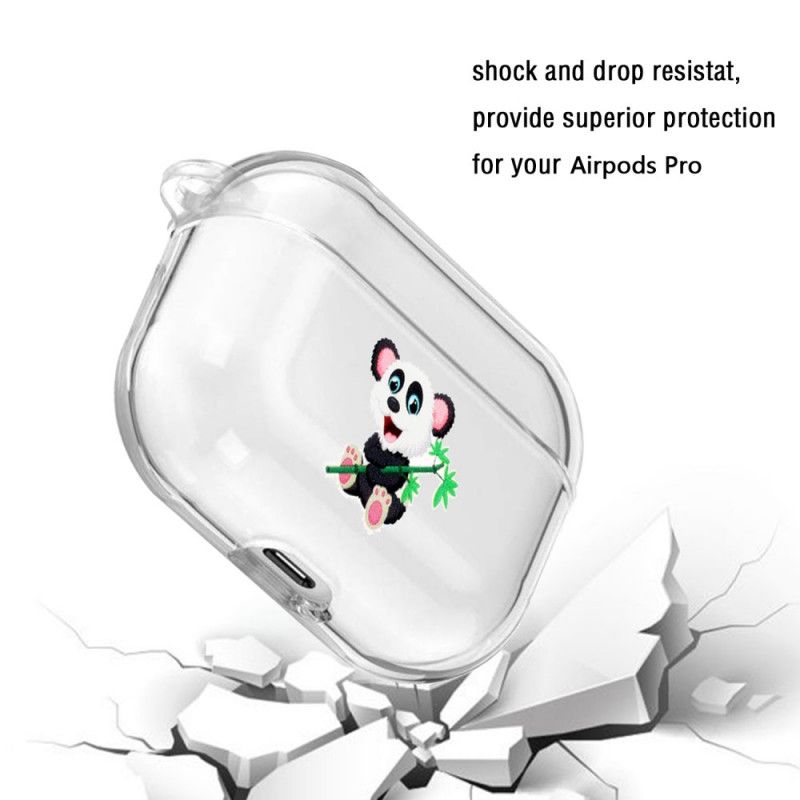 Kuori AirPods Pro Musta Läpinäkyvä Silikoni-Villieläinten Sarja Suojakuori