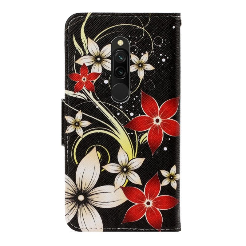 Kotelot Xiaomi Redmi 8 Värikkäät Kukat Hihnalla