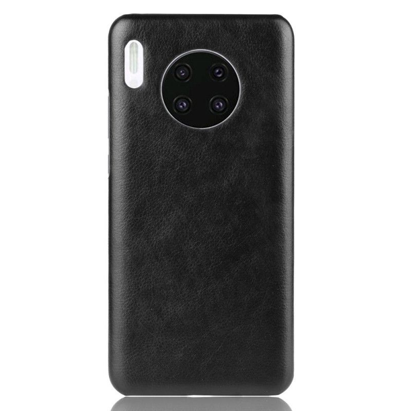 Kuori Huawei Mate 30 Harmaa Musta Litsi Nahkaa