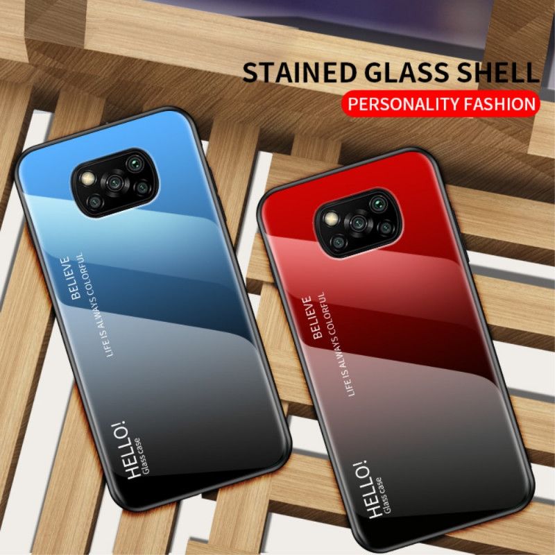 Case Kuoret Xiaomi Poco X3 Valkoinen Musta Puhelinkuoret Hei Karkaistu Lasi