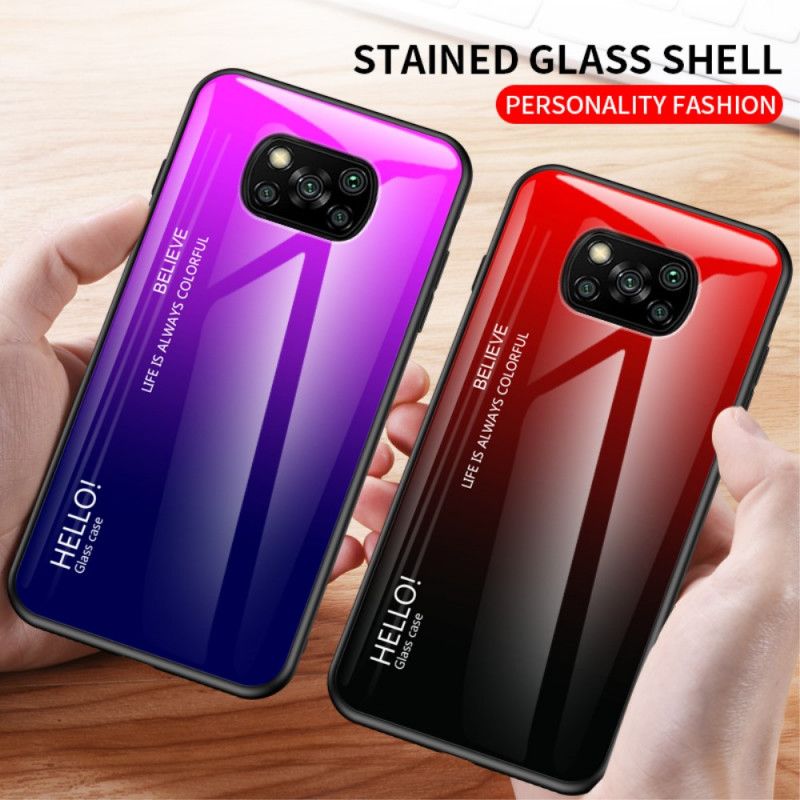 Case Kuoret Xiaomi Poco X3 Valkoinen Musta Puhelinkuoret Hei Karkaistu Lasi