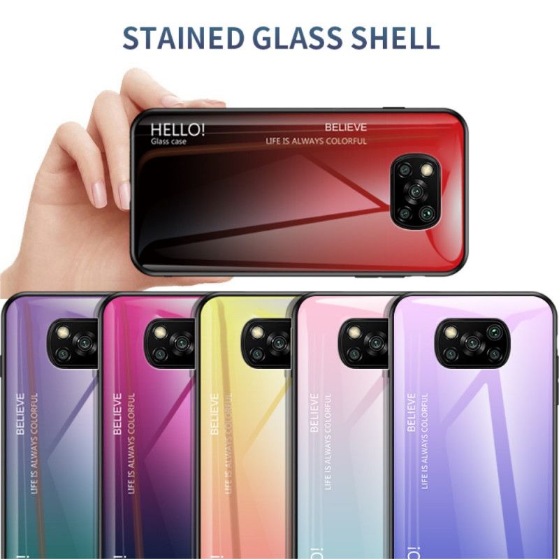 Case Kuoret Xiaomi Poco X3 Valkoinen Musta Puhelinkuoret Hei Karkaistu Lasi