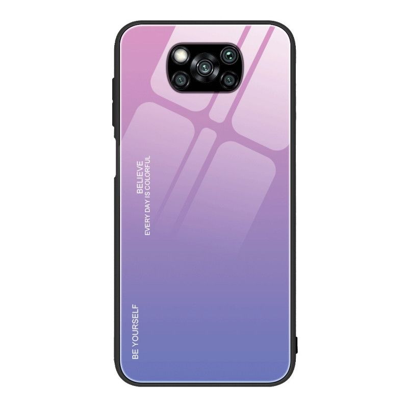 Kuori Xiaomi Poco X3 Magenta Punainen Ole Itsesi Karkaistua Lasia