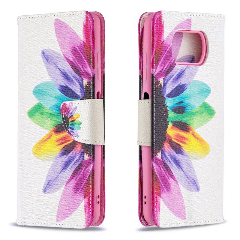 Nahkakotelo Xiaomi Poco X3 Puhelinkuoret Vesiväri Kukka