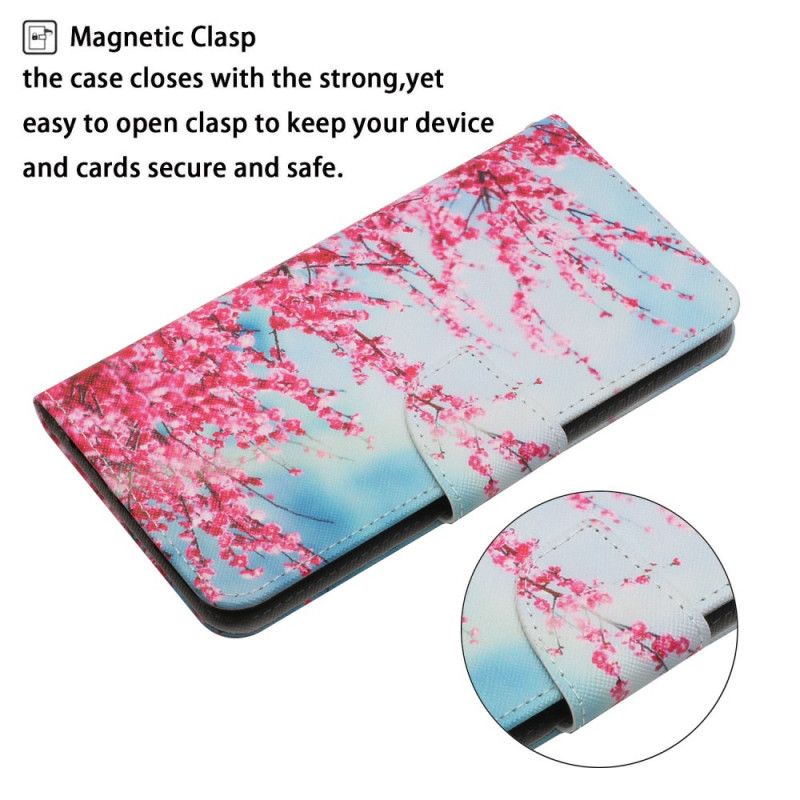 Flip Kotelot Xiaomi Redmi Note 11 / Poco M4 Pro 5g Kukkiva Oksa Hihnalla