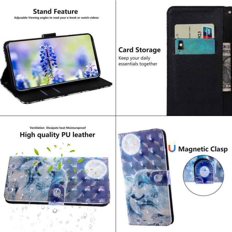 Flip Kotelot Xiaomi Redmi Note 11 / Poco M4 Pro 5g Moonlight Wolf