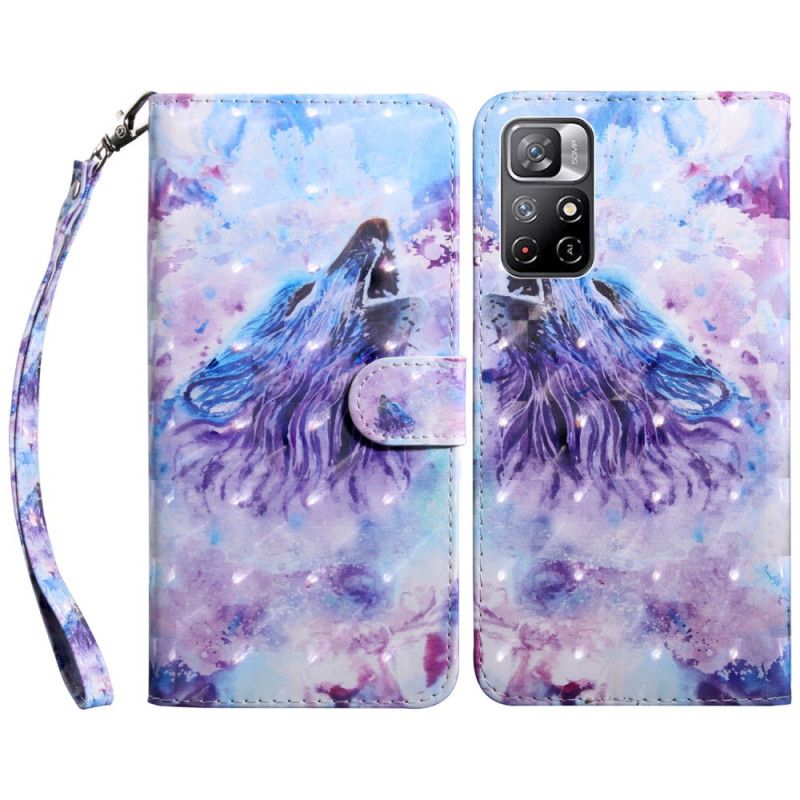 Flip Kotelot Xiaomi Redmi Note 11 / Poco M4 Pro 5g Wolf Watercolour